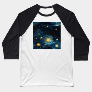 Van Gogh Starry Night Outer Space Pattern 25 Baseball T-Shirt